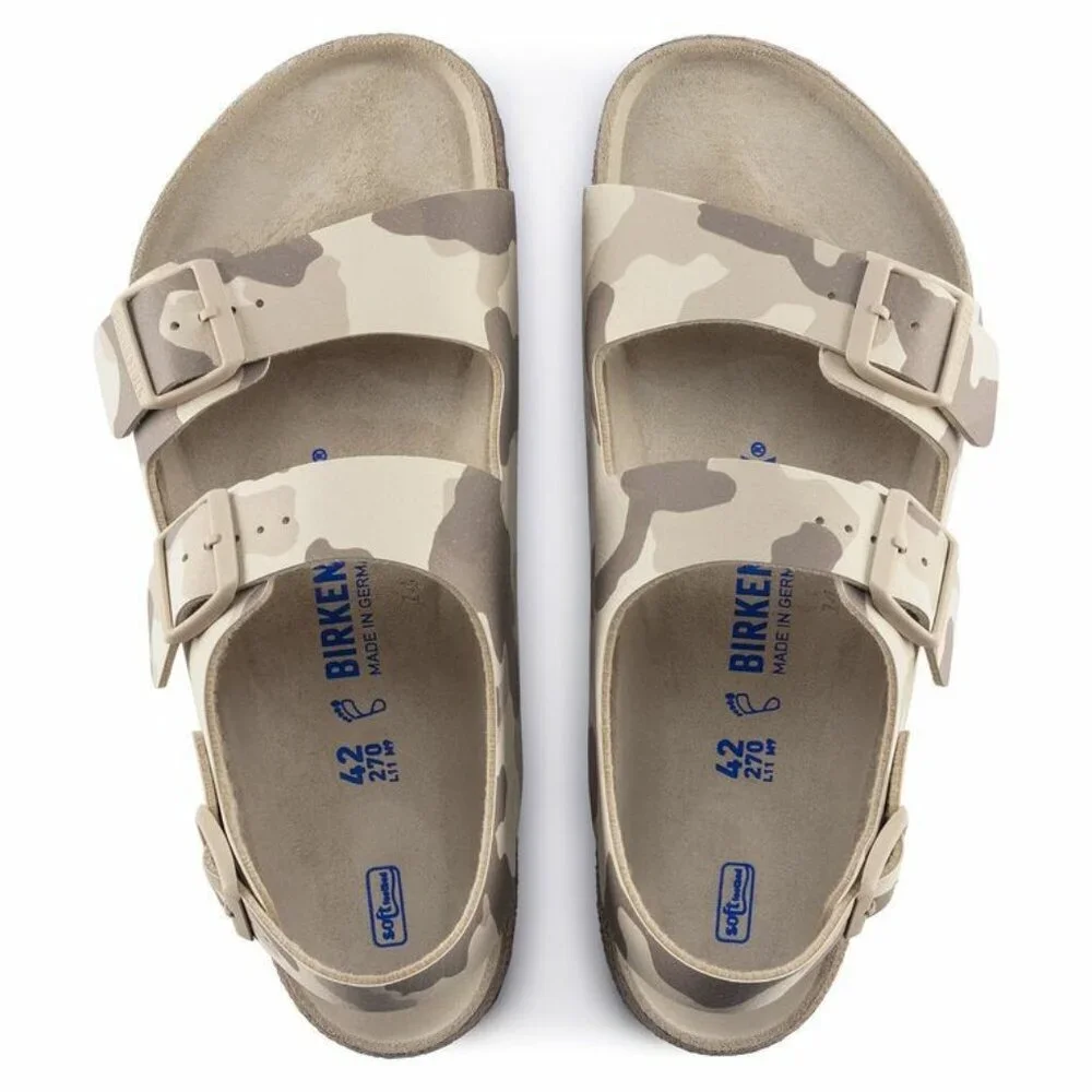 NEW BIRKENSTOCK MILANO SOFT FOOTBED BIRKO-FLOR DESERT SOIL GRAY/TAUPE SZ 9 US - Picture 3 of 11